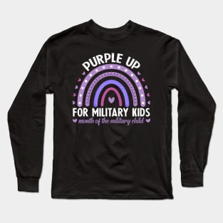 Purple Up For Military Kids Month Of The Military Child Long Sleeve T-Shirt